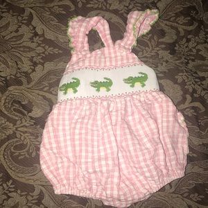 Classic Whimsy smocked bubble alligator